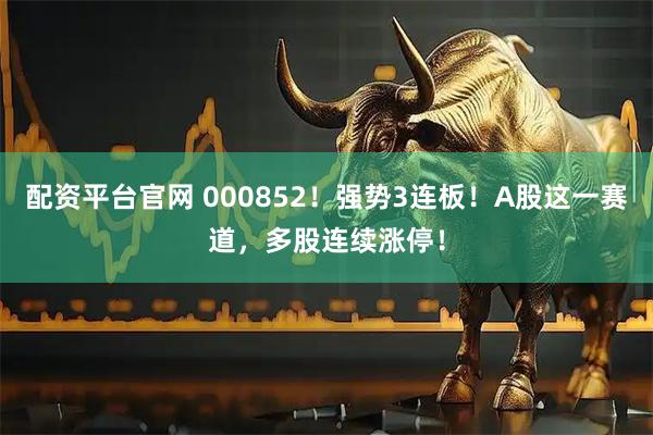 配资平台官网 000852！强势3连板！A股这一赛道，多股连续涨停！