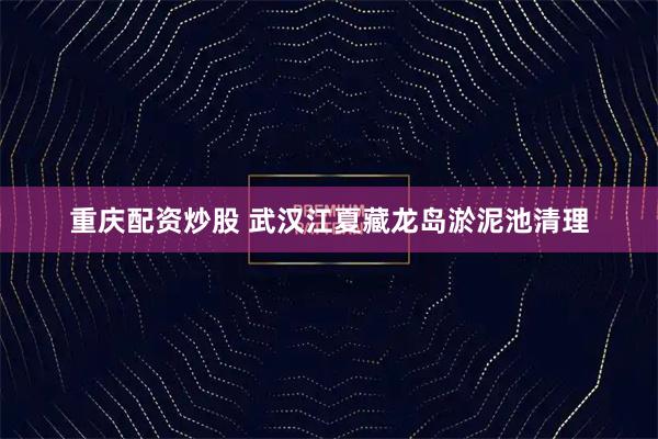 重庆配资炒股 武汉江夏藏龙岛淤泥池清理